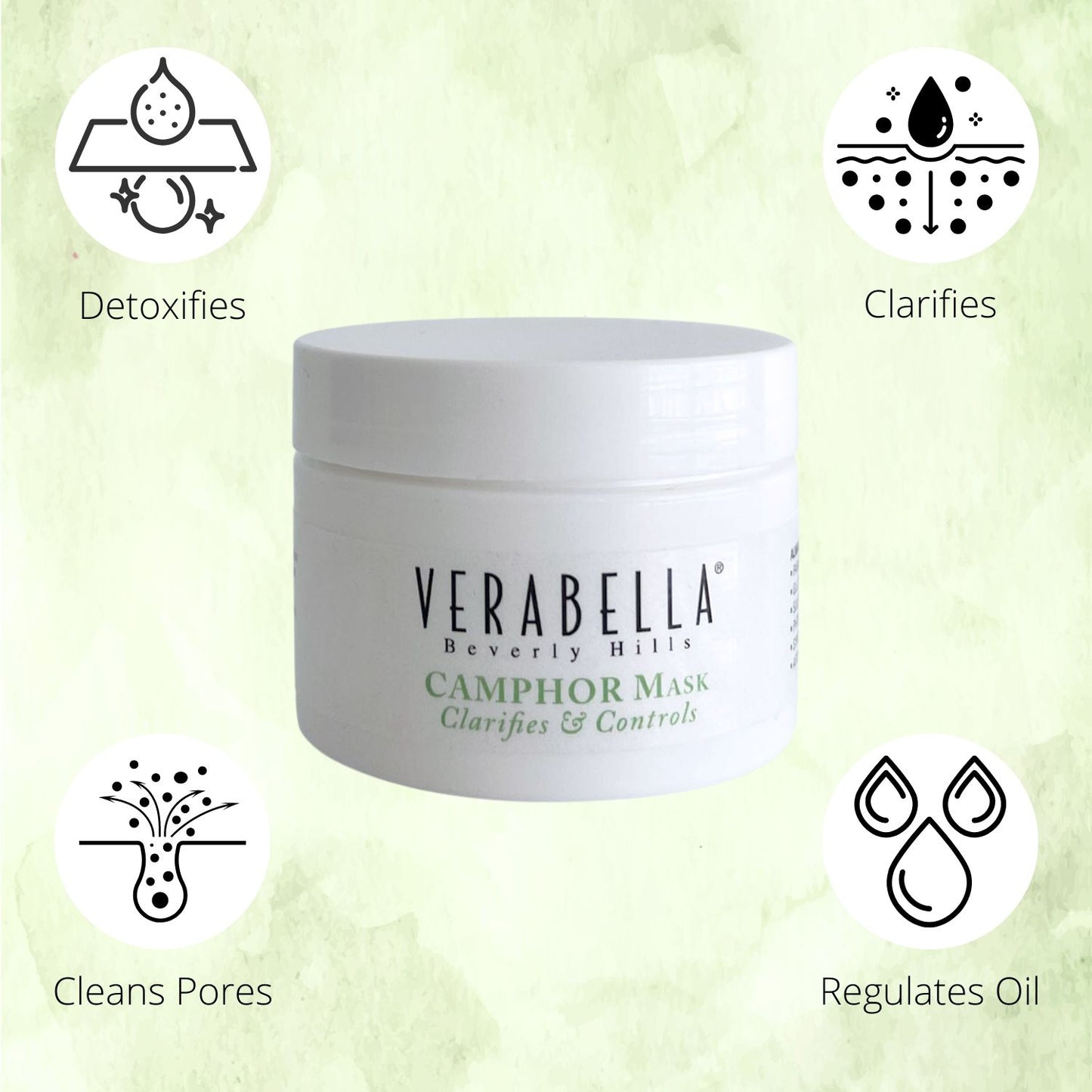 Verabella Camphor Mask clarifies and controls sebum