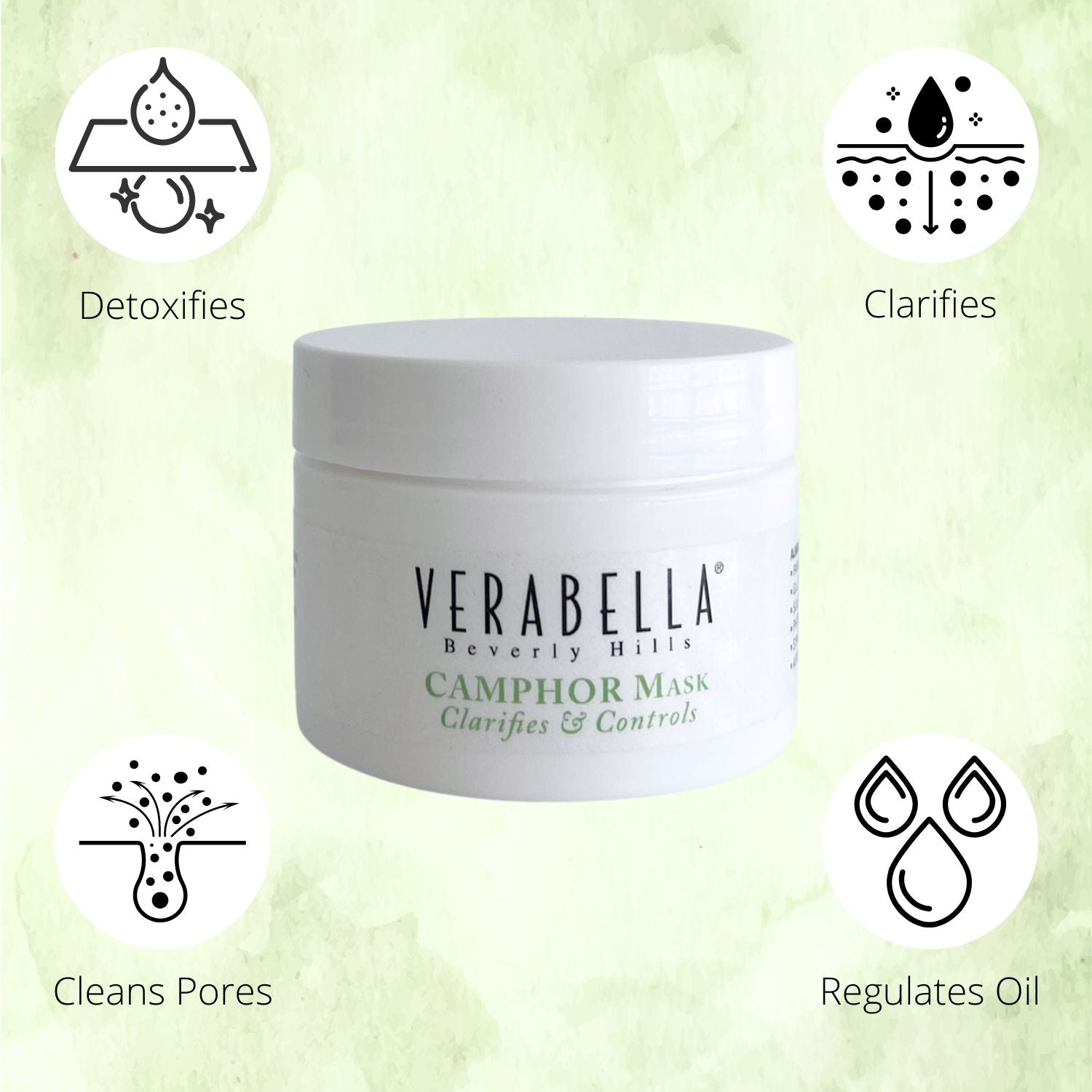 Verabella Camphor Mask clarifies and controls sebum