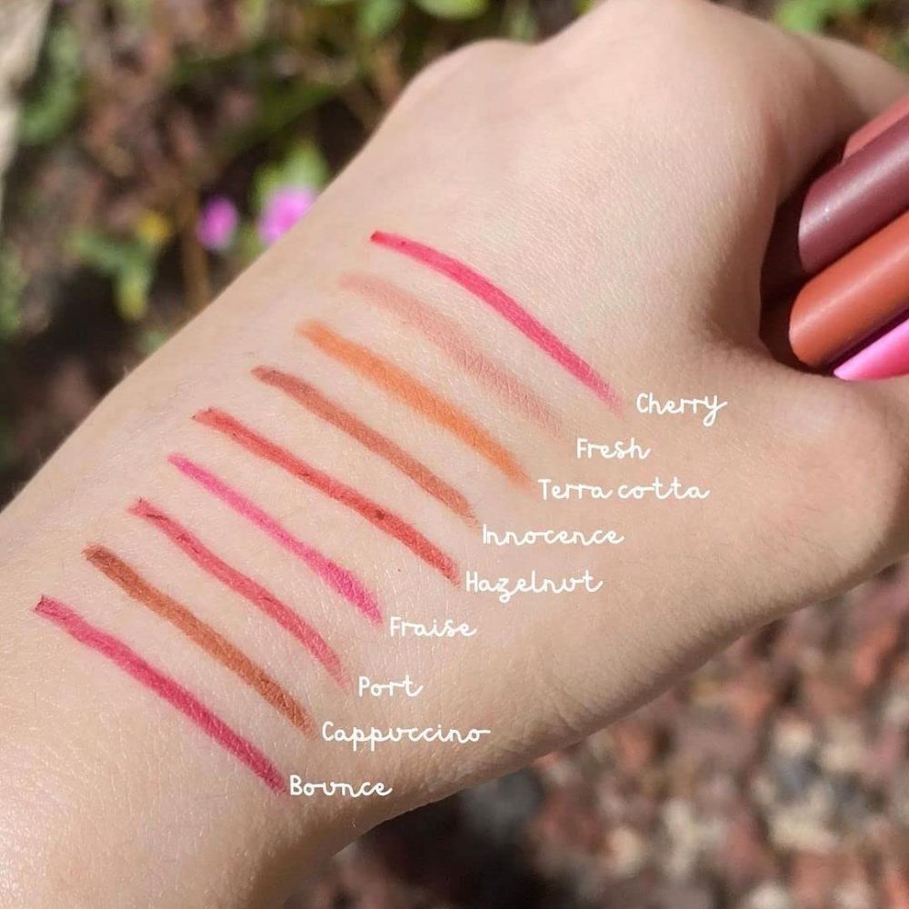Zuzu Luxe Lip Pencil Swatches on Hand
