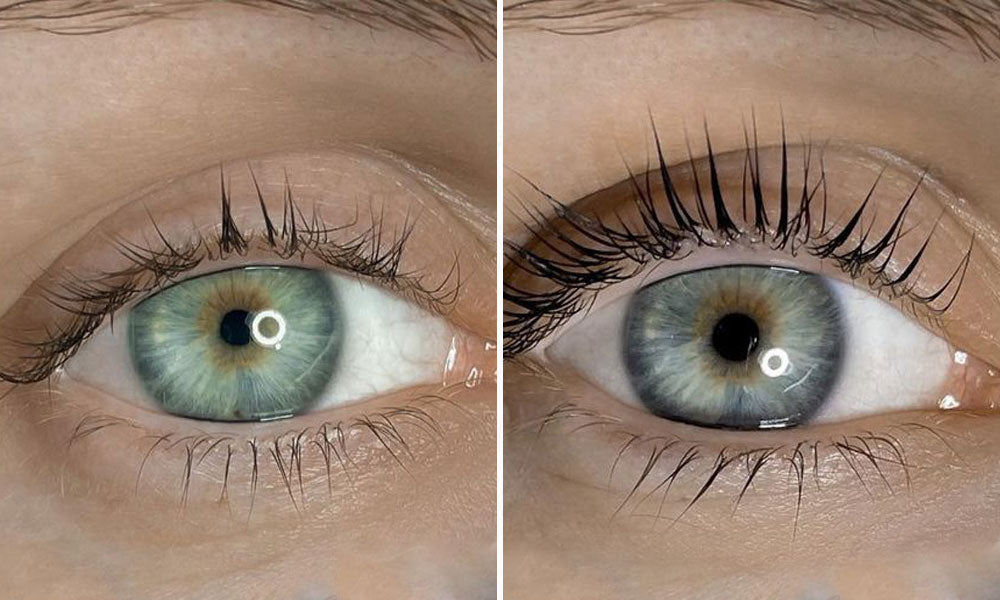 Before and after lash lift