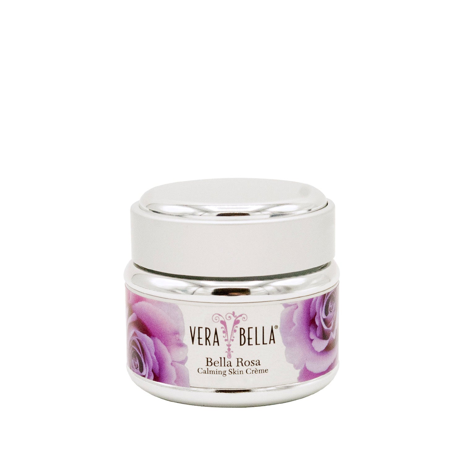 Jar of Verabella Bella Rosa Calming Skin Creme on a white background