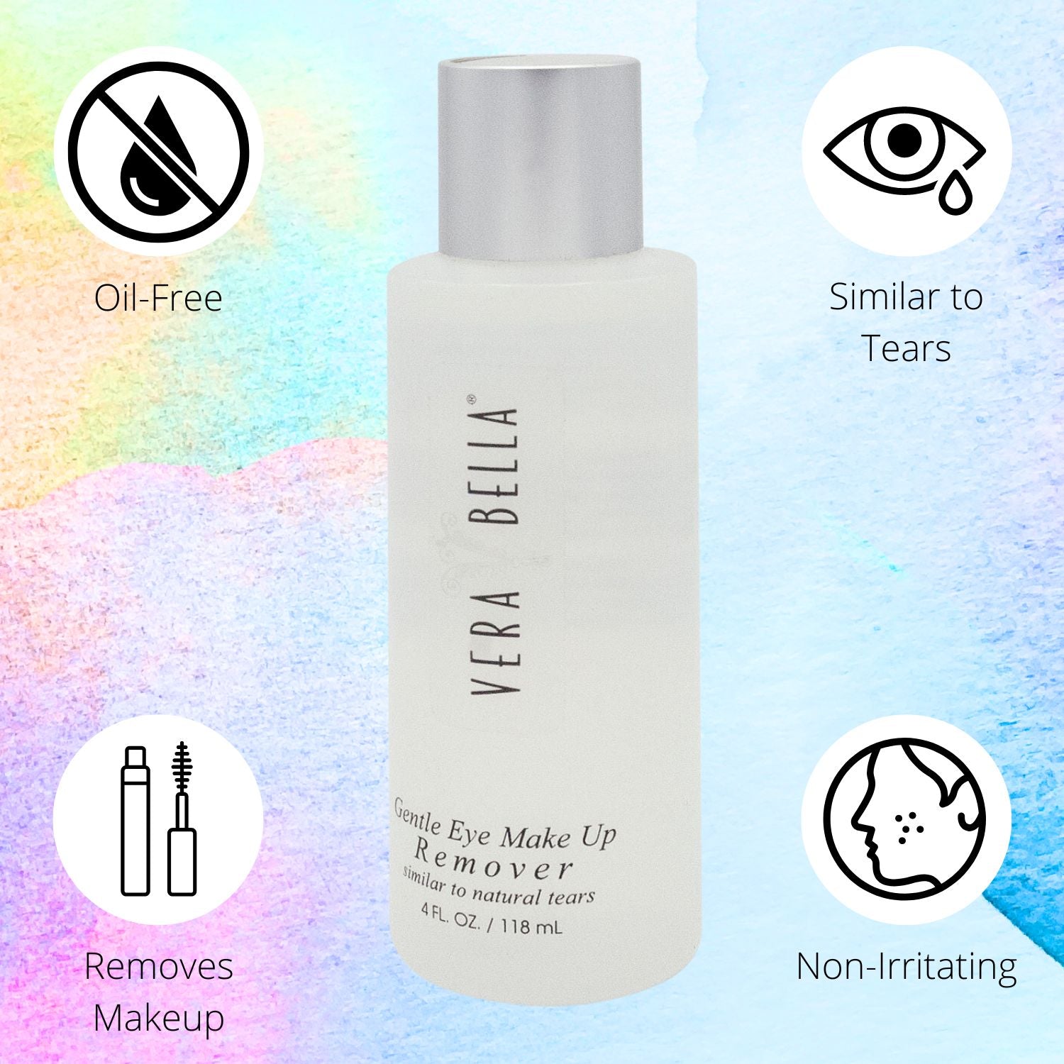 Verabella Eye Makeup Remover is non-irritating and similar to tears