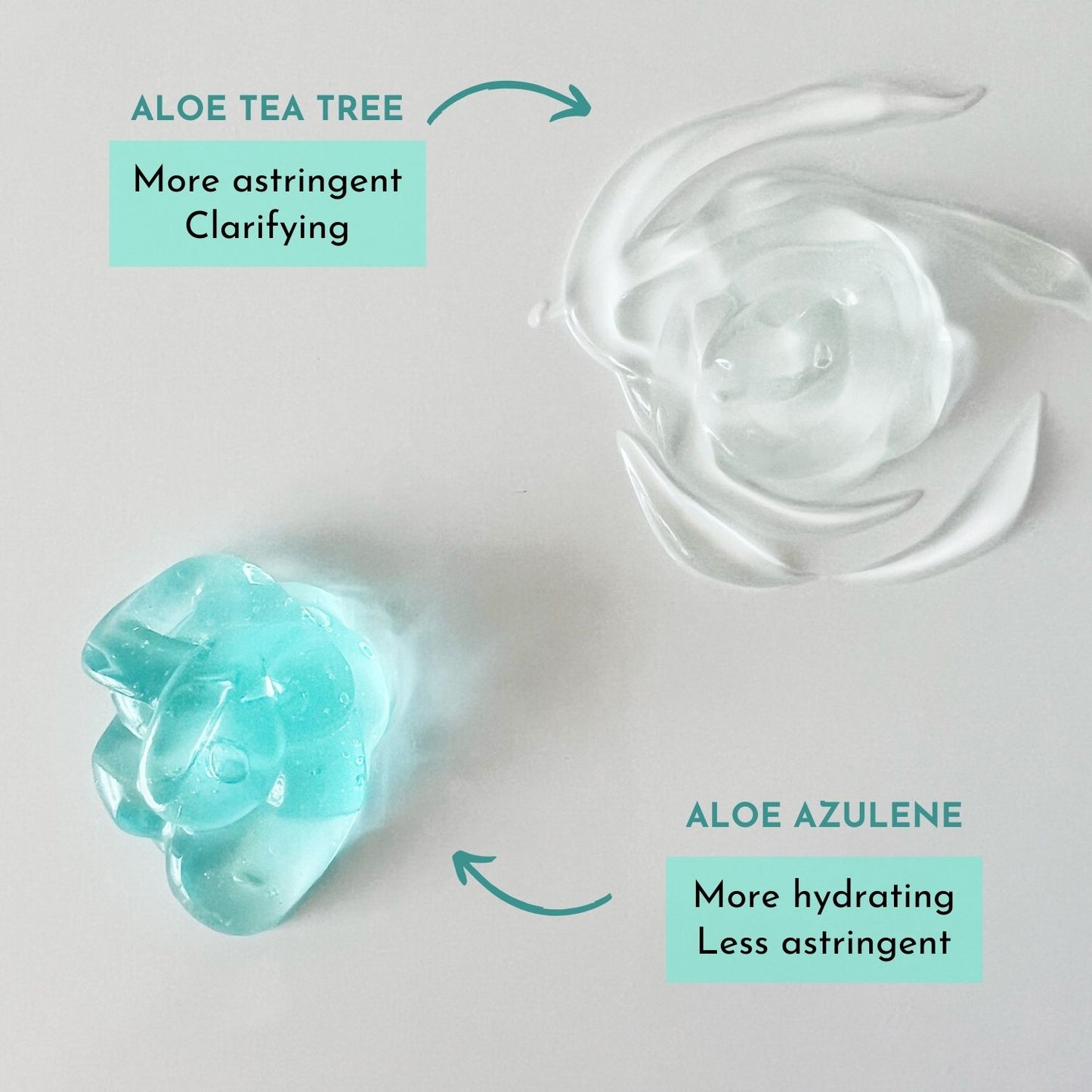 VERABELLA Aloe Tea Tree and Aloe Azulene comparison