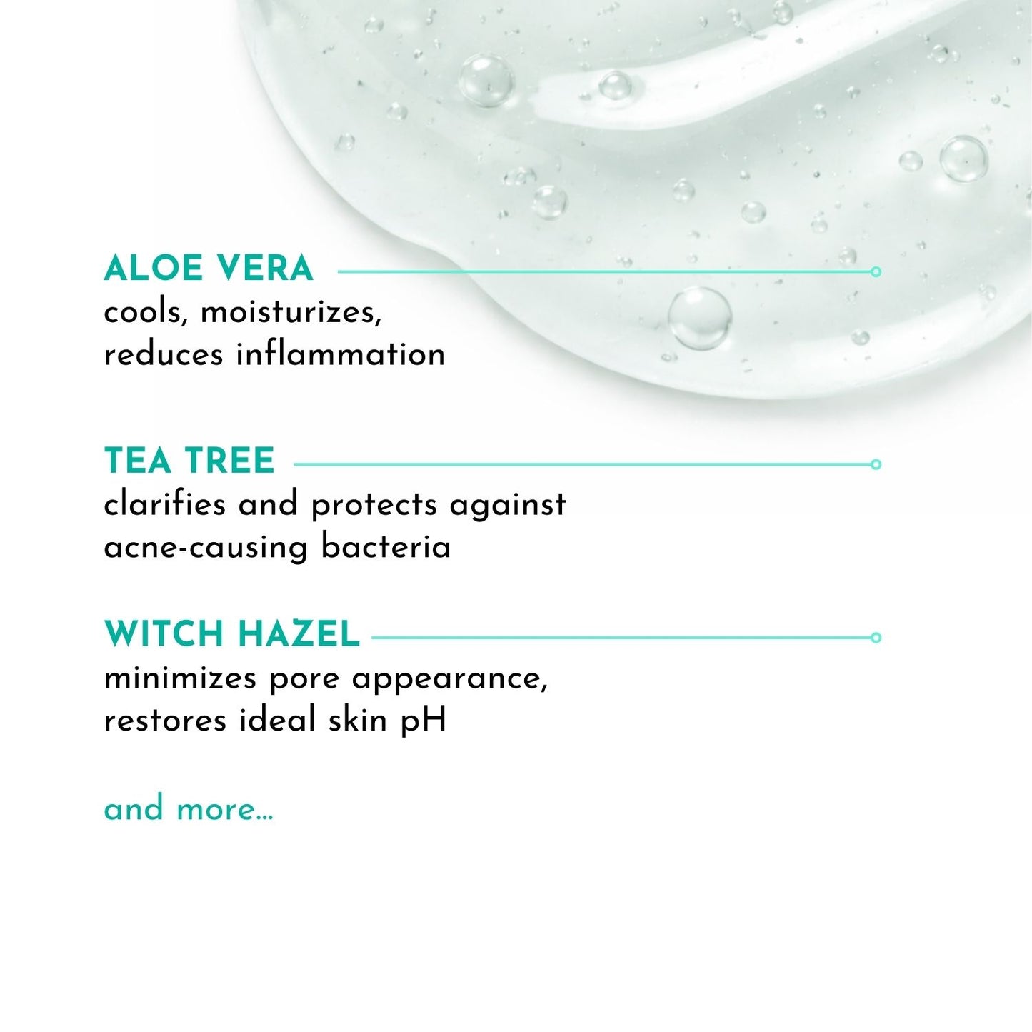 Key ingredients in VERABELLA Aloe Tea Tree Healing Gel