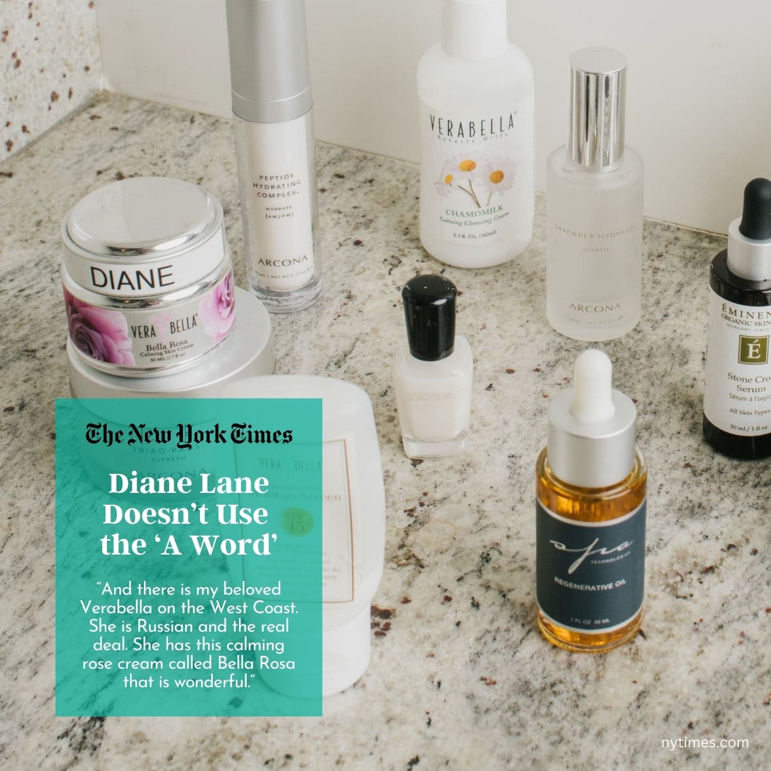VERABELLA Bella Rosa moisturizer featured in New York Times