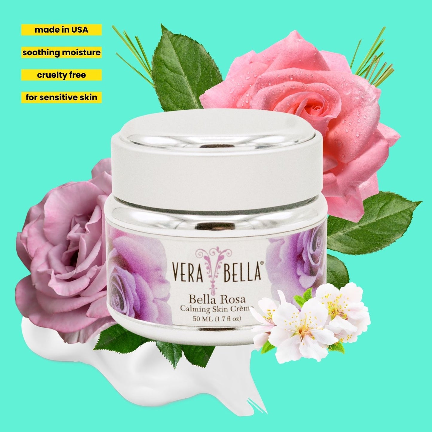 Featured ingredients in VERABELLA Bella Rosa Calming Skin Creme