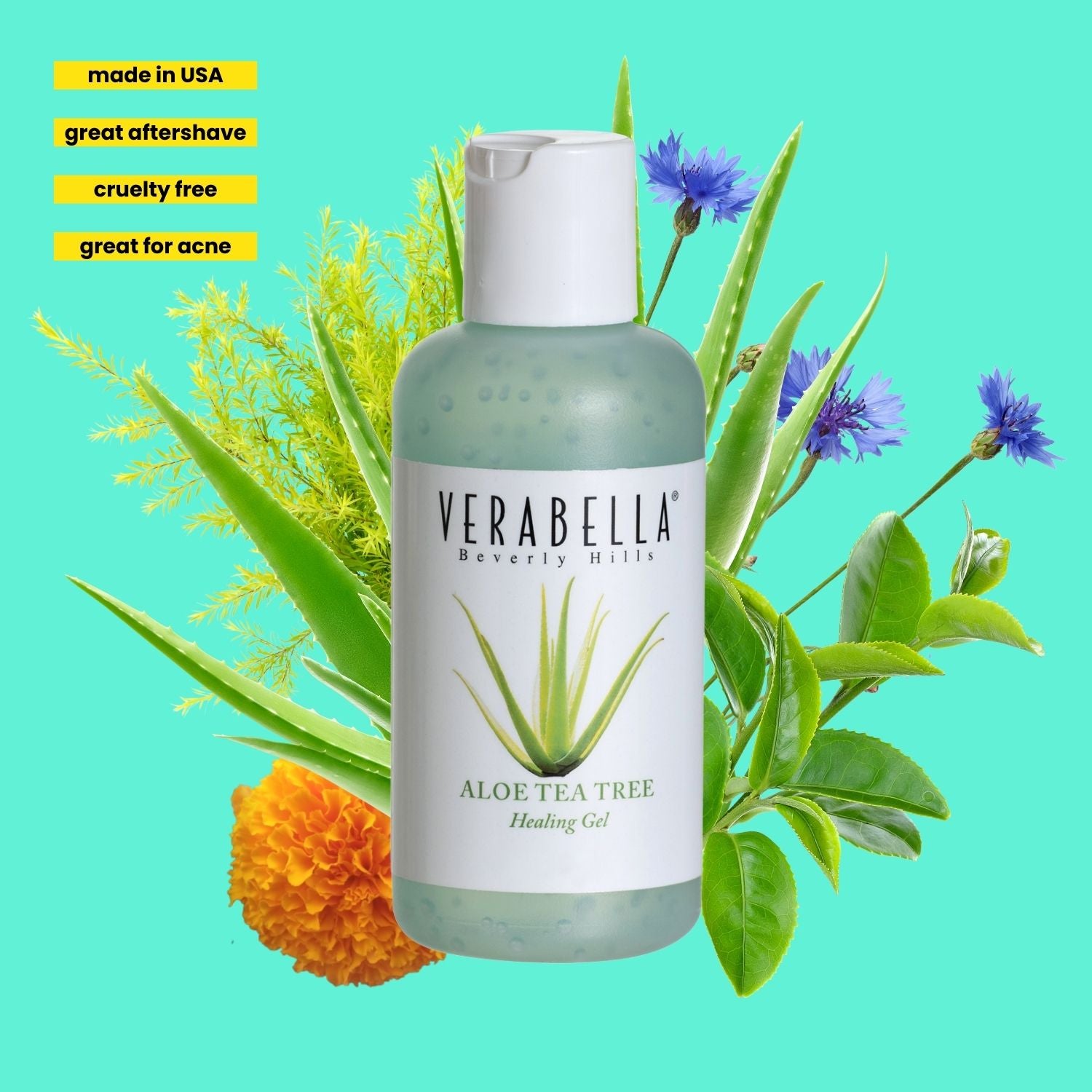 VERABELLA Aloe Tea Tree Healing Gel is a great aftershave and good for acne