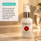 Verabella Glow Serum bottle on a wooden surface with text on how to use.