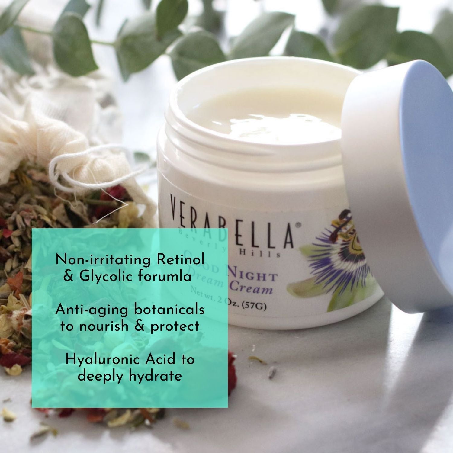 VERABELLA GOod Night Dream Cream is a non-irritating exfoliation night cream