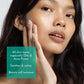Woman applying skincare product to face with text about VERABELLA Herbal Beautea benefits