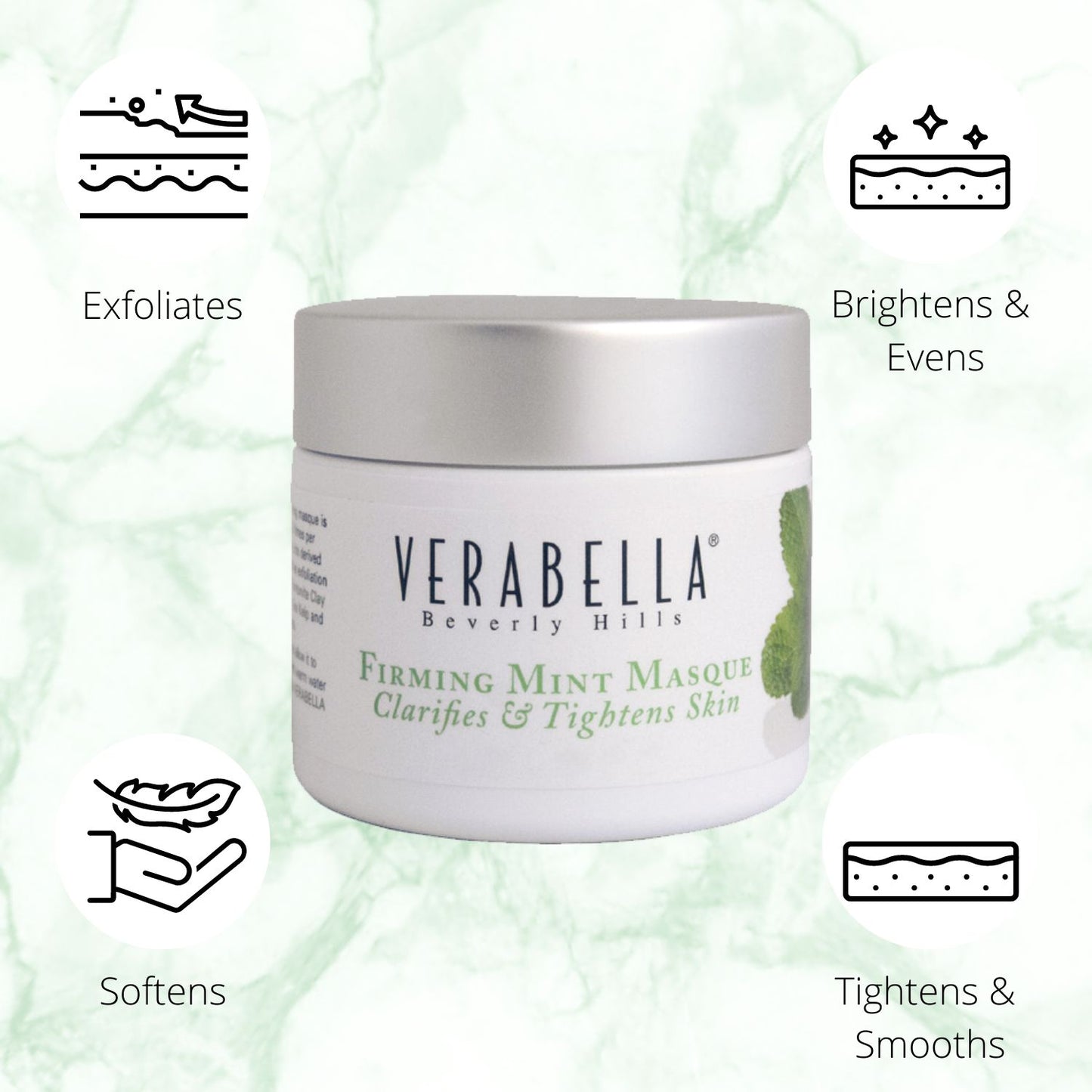 Verabella Firming Mint Masque brightens, tightens, and softens