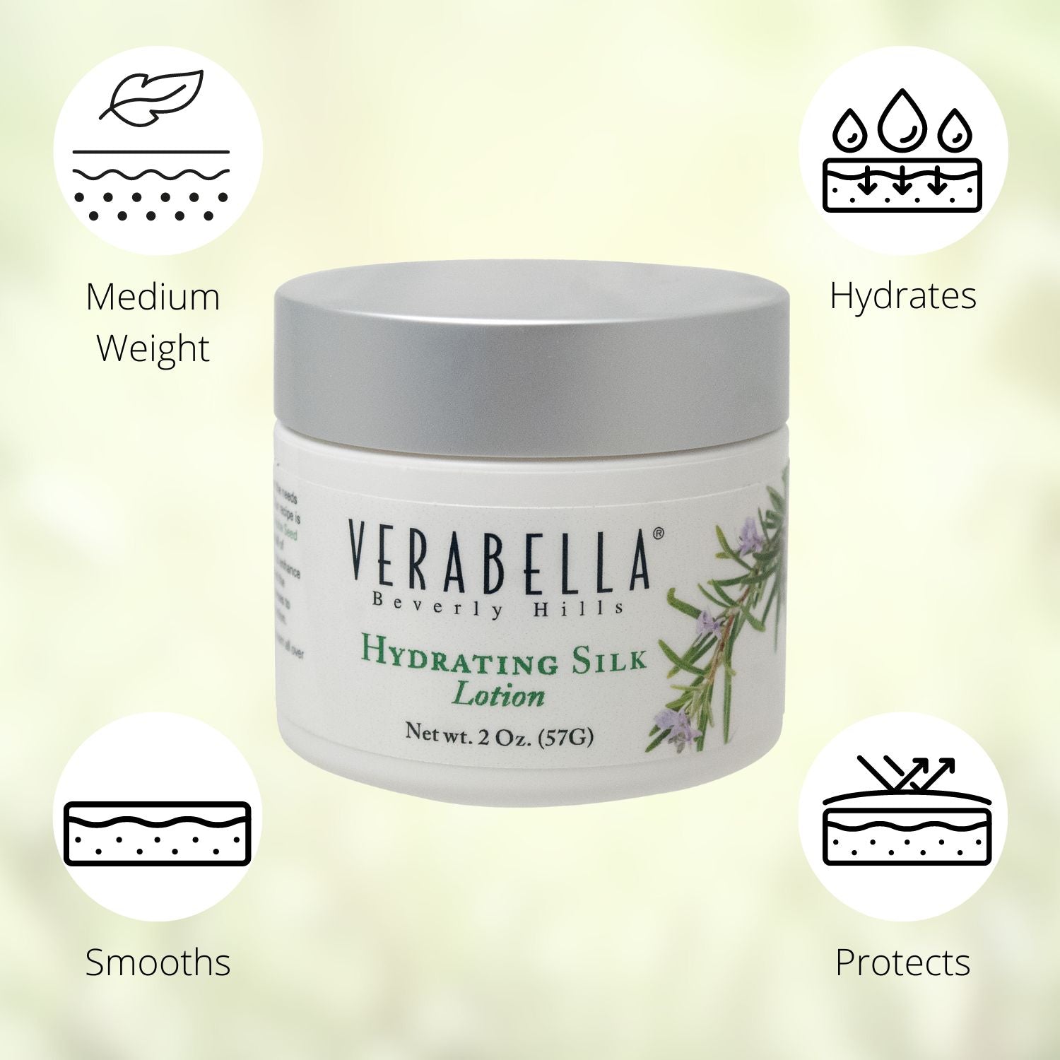 Verabella Hydrating Silk Lotion is a medium-weight moisturizer.
