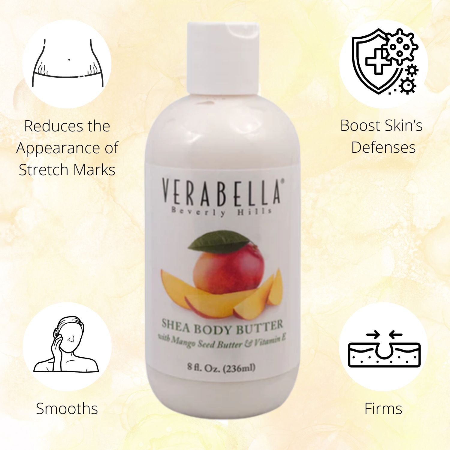 Verabella Shea Body Butter reduces the appearance of stretch marks