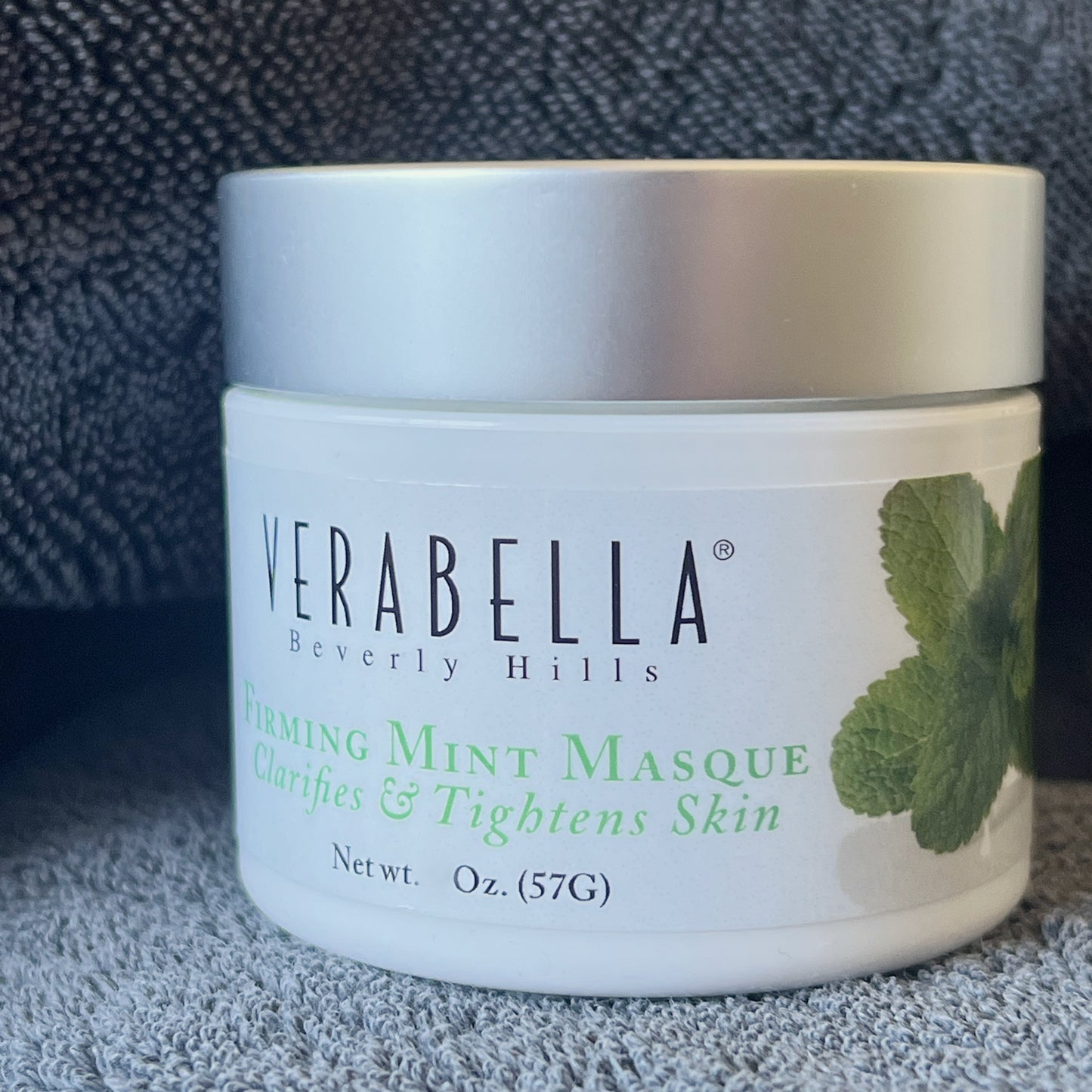 Container on Towel - Verabella Firming Mint Masque Mask