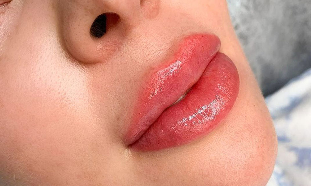 Before and after microshading lips