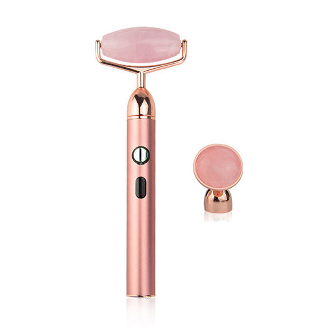 Vibrating Facial Roller - Rose Quartz - product image