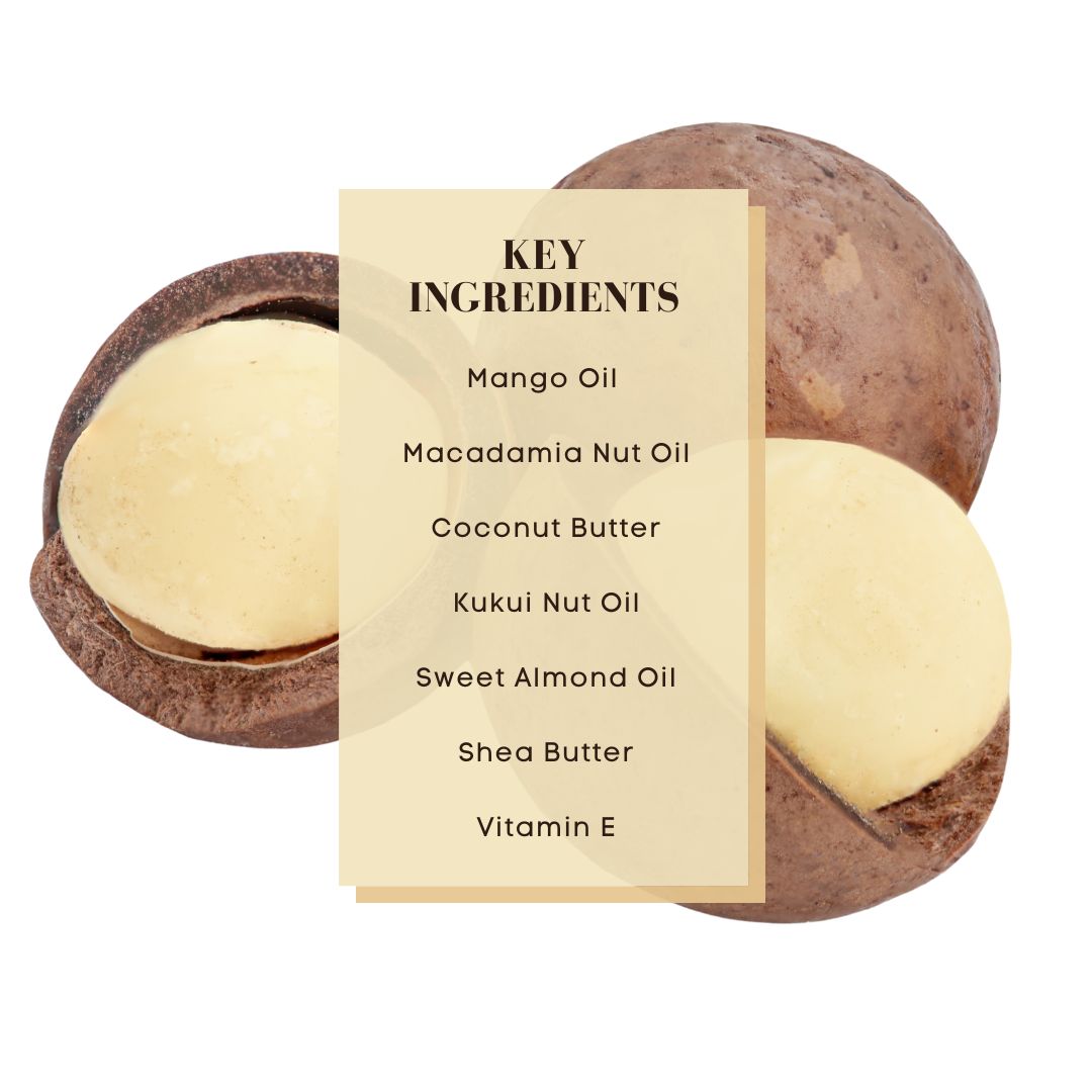 Mango Lip Butter key ingredients: oils and shea butter
